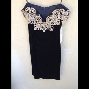 JESSICA MCCLINTOCK SZ 12 BLACK VELVET  DRESS